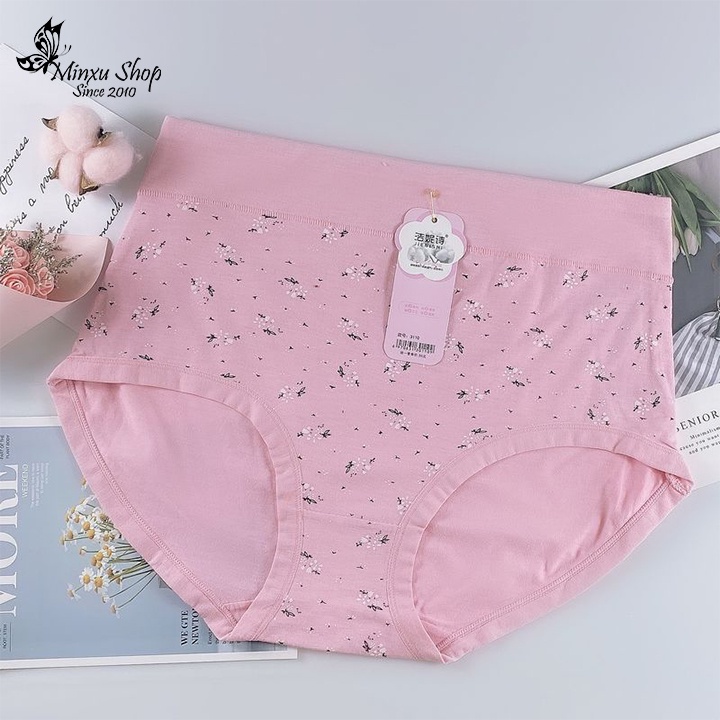 Quần lót trung niên, quần lót cạp cao ôm bụng dáng rộng thời trang cho bà, cho mẹ vải cotton mềm mát Minxu shop 3110