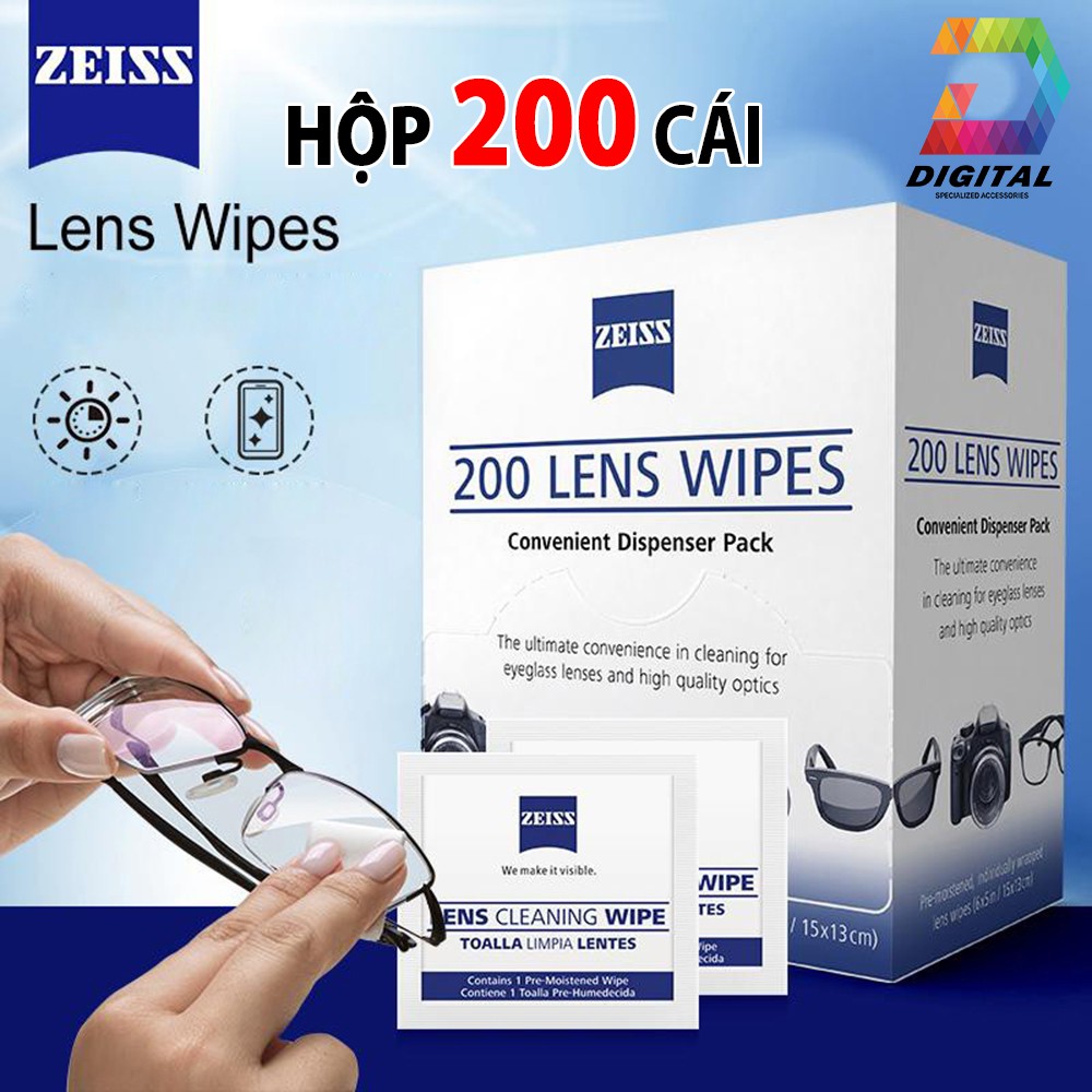 [Mã ELMS5 giảm 7% đơn 300K] Hộp 200 Khăn Lau Lens, Vệ Sinh Đồ Điện Tử Cao Cấp Carl Zeiss Chính Hãng