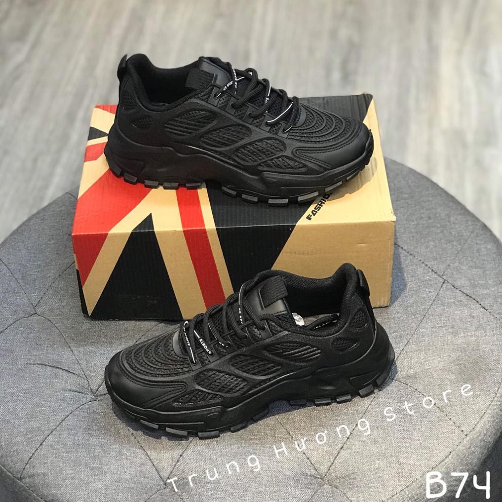 Xả Kho Giày Nam Thể Thao Cao Cấp ⚡️𝐂𝐇𝐈́𝐍𝐇 𝐇𝐀̃𝐍𝐆⚡️ Trung Hương Fashion Sport Black B74 .