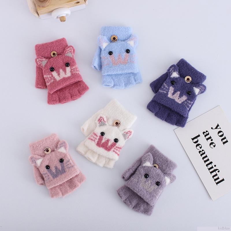 Găng tay mềm hở ngón họa tiết hoạt hình dễ thương cho bé