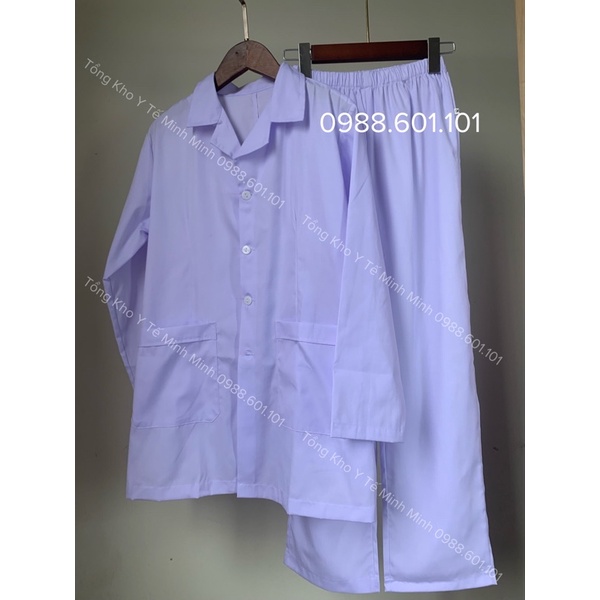 Bộ quần áo blouse cộc tay, dài tay blu dáng ngắn y tá, điều dưỡng, dược sĩ, spa, y tế