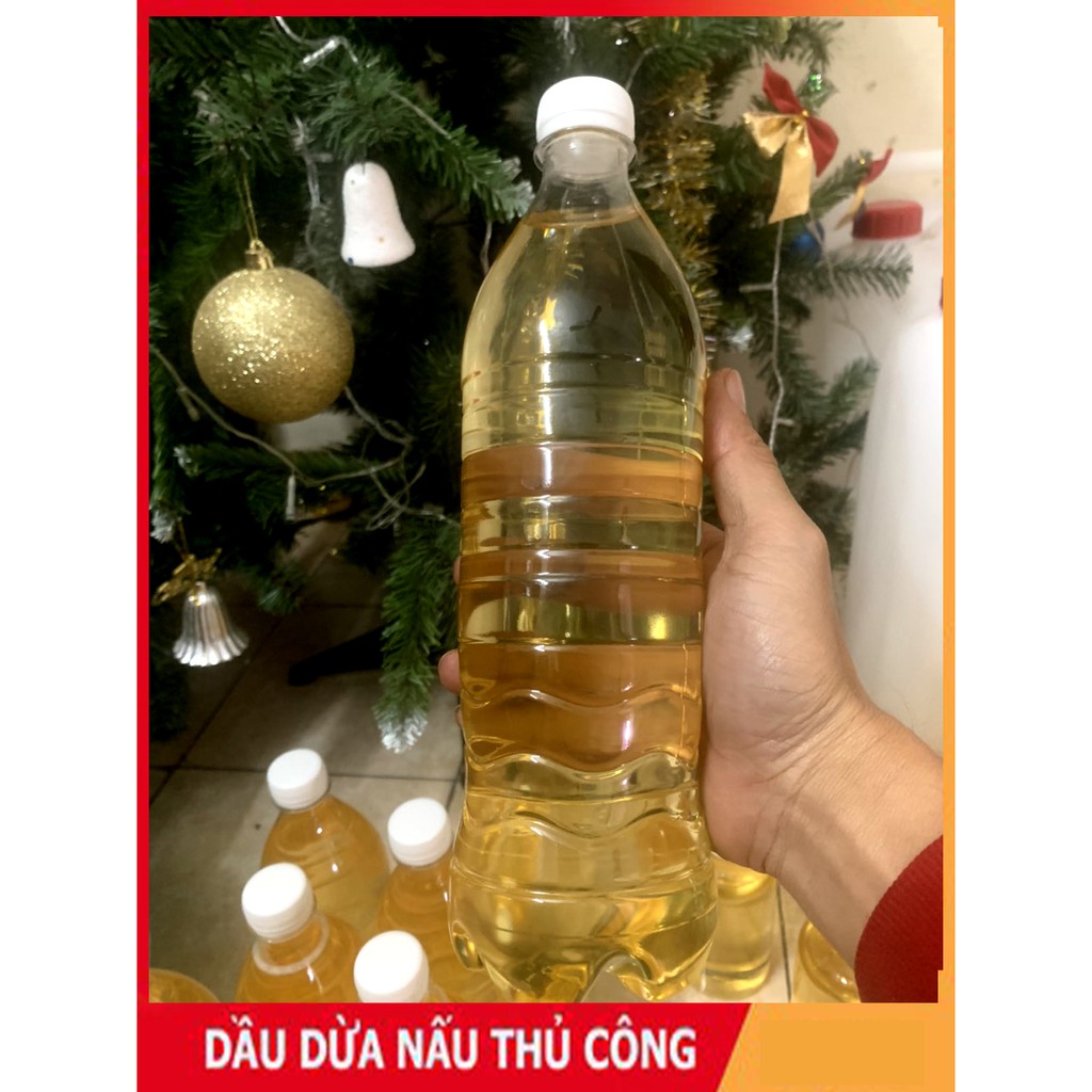 [SIÊU SALE] 1Lit dầu dừa Bến Tre nấu thủ công rất thơm - VÀNG ÓNG - THƠM LỪNG ( chống nẻ , rạn da , chống . hăm)