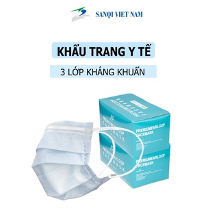 Hộp 50 chiếc khẩu trang y tế 3Q 3 lớp kháng khuẩn màu xanh dương