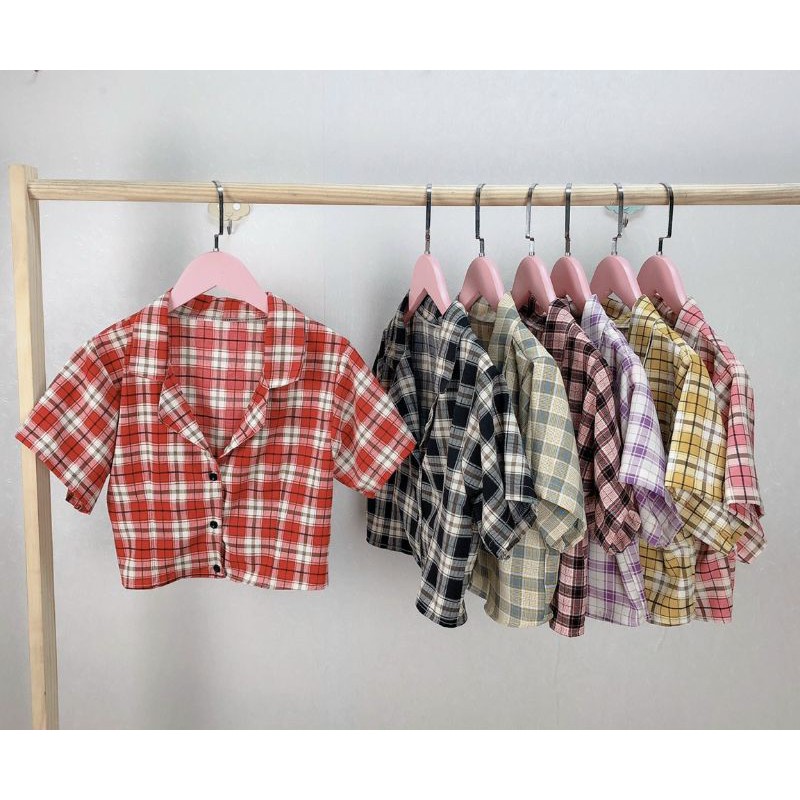 Áo croptop caro cổ vét