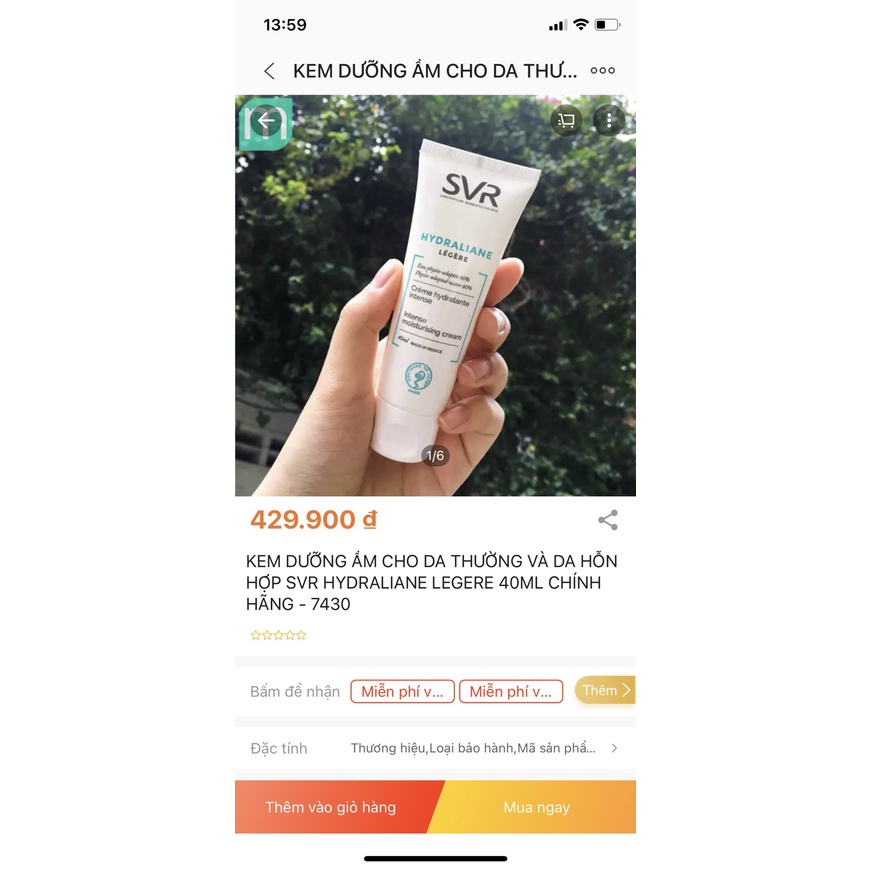 [DATE 09/23] Combo 20 gói sample Kem dịu da, tái tạo hư tổn, ngừa mụn chứa Kẽm, Magie, Mangan SVR Hydraliane (Pháp)