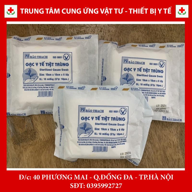 Gạc y tế tiệt trùng Bảo Thạch size 10x10cm