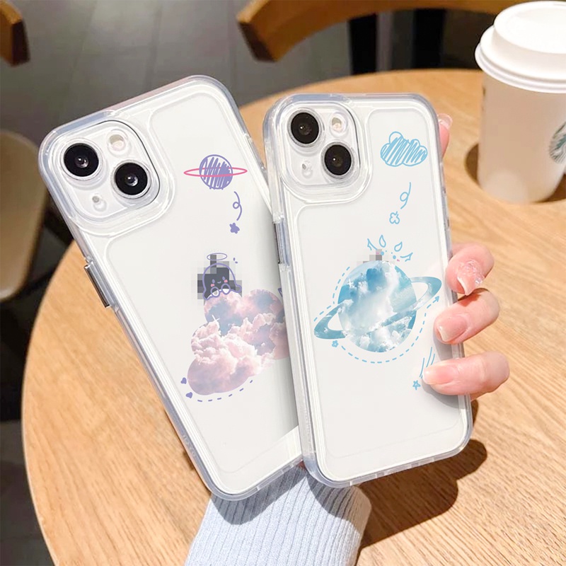 Ốp lưng iphone Ốp điện thoại SUNTAIHO silicon trong suốt hình đám mây thích hợp cho iPhone 11 Pro 13 12 Pro Max XS Max X XR 7 8 Plus