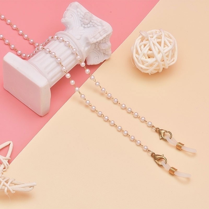 Dây Đeo Cổ Kiêm Mặt Nạ Mắt Đính Hạt Ngọc Trai Chống Thất Lạc Tiện Dụng