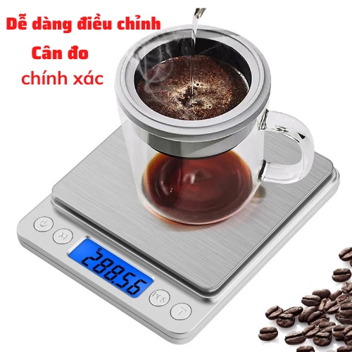 Cân Tiểu Ly mini điện tử định lượng 0.1g - 3kg độ chính xác cao Làm Bánh Cân tiểu li nhà bếp nhỏ gọn tiện lợi