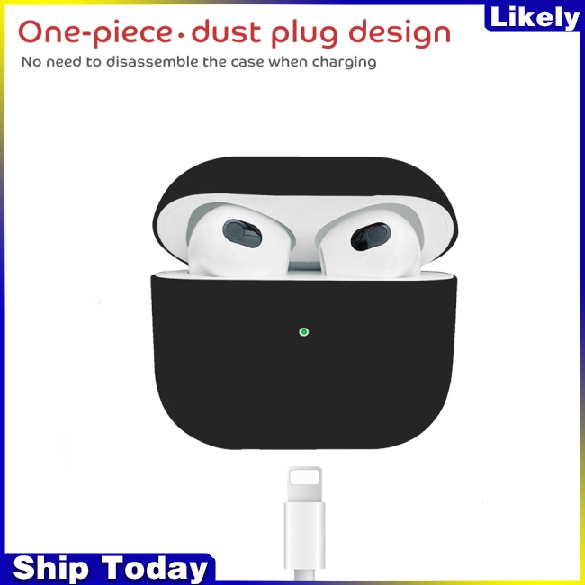 Vỏ Bảo Vệ Hộp Sạc Tai Nghe Airpods 3 Bằng Silicon Màu Trơn Bluetooth Thế Hệ 4