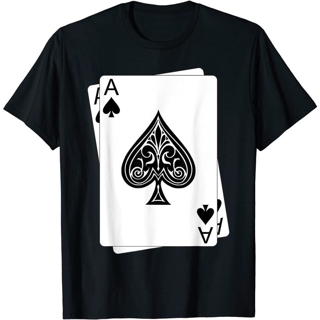Áo Thun Cotton Tay Ngắn Cổ Tròn In Hình Lá Bài Poker Cá Tính Hợp Thời Trang Cho Nam