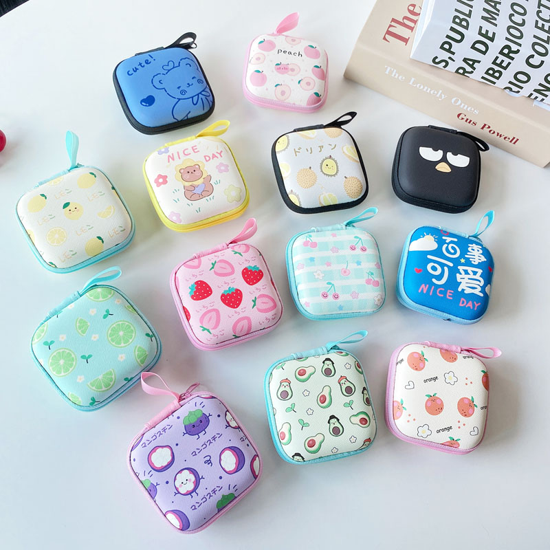 Hộp nhỏ có khóa kéo đựng tiền xu/ thẻ/ chìa khóa/ Airpods mini hình hoạt hình