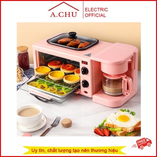 Lò Nướng Bánh Đa Năng 3 in 1 chiên rán, nướng, pha cafe, tặng nắp đậy thủy tinh cao cấp