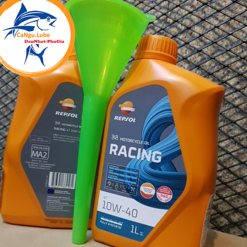 Nhớt Repsol racing 10w40 tổng hợp 100% tặng kèm phiễu nhớt