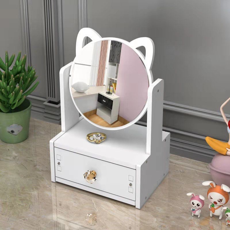 Tủ Bàn Trang Điểm Mini Gương Tai Mèo Dễ Thương Đựng Đồ Makeup decor phòng