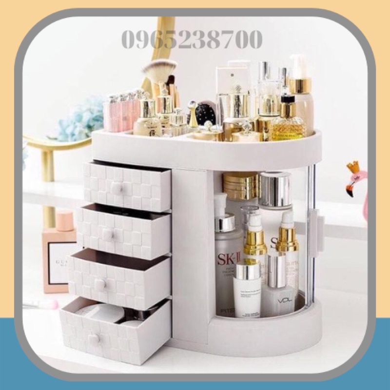 Tủ mỹ phẩm nhựa có nắp xoay mica trong suốt