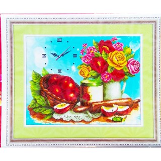 Tranh đính đá abc 3d đồng hồ hoa quả 63064 kt: 65x52cm