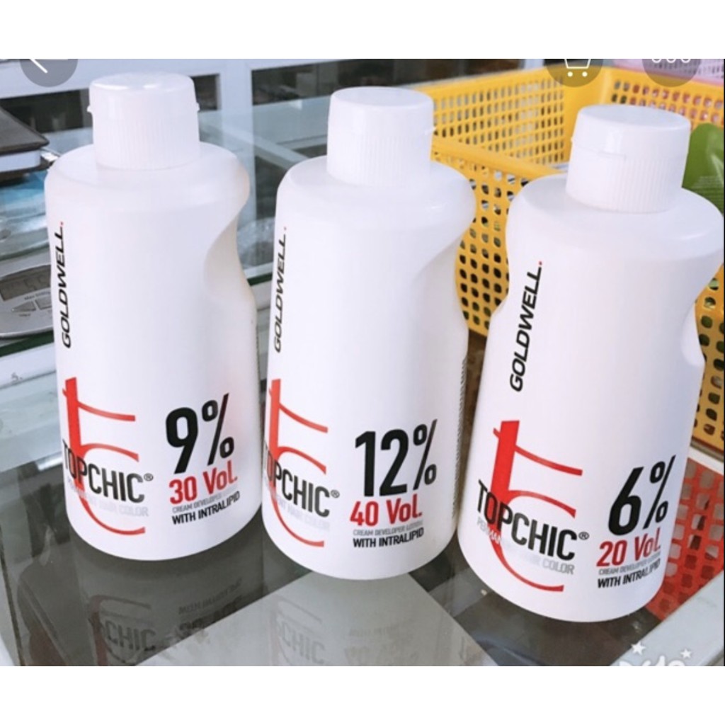 Dung môi trợ nhuộm Oxy Goldwell Topchic 1000ml (3%, 6%, 9%, 12% )