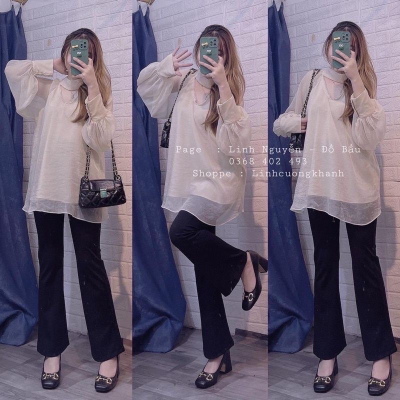 Quần bầu ống loe Umi hàn cực thời trang tôn dáng, co giãn 4 chiều thoải mái cho mẹ bầu - QD05