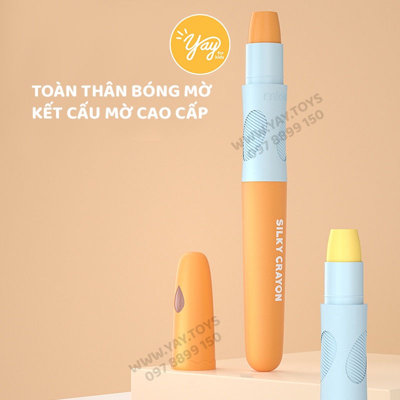 [DỄ RỬA] Bút Sáp Màu Lụa Silky Crayon Joan Miro Baby Roo &amp; Mideer Cho Bé 3+