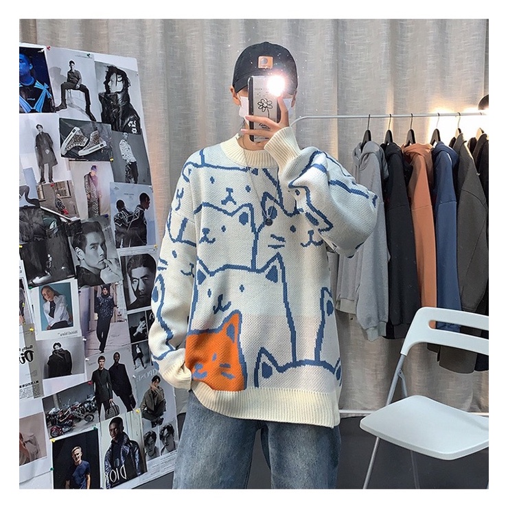 [ ORDER TAOBAO] AO LEN NAM DÁNG RỘNG HÌNH CON MÈO DỄ THƯƠNG