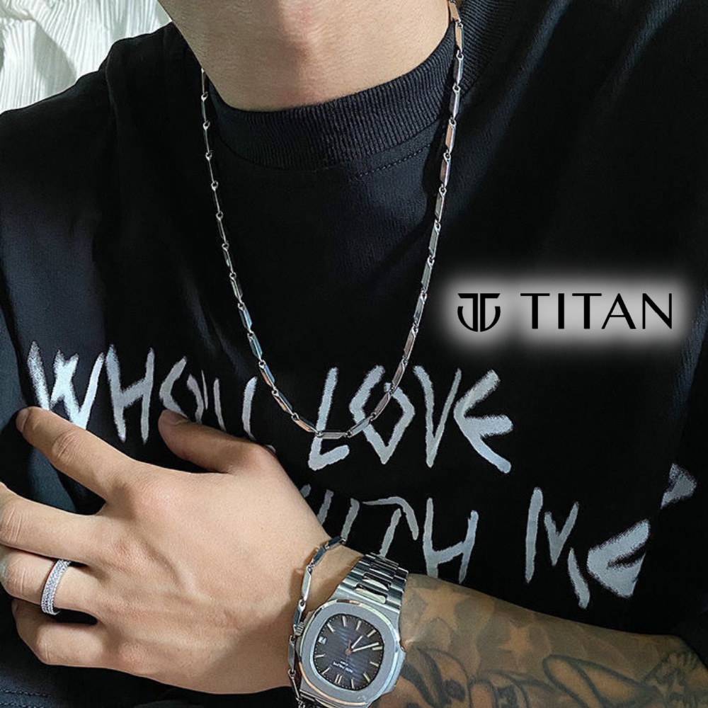 Dây chuyền nam nữ sợi thanh mảnh, vòng cổ unisex titan cặp đôi đeo rất phù hợp Titan Shop màu bạc không gỉ