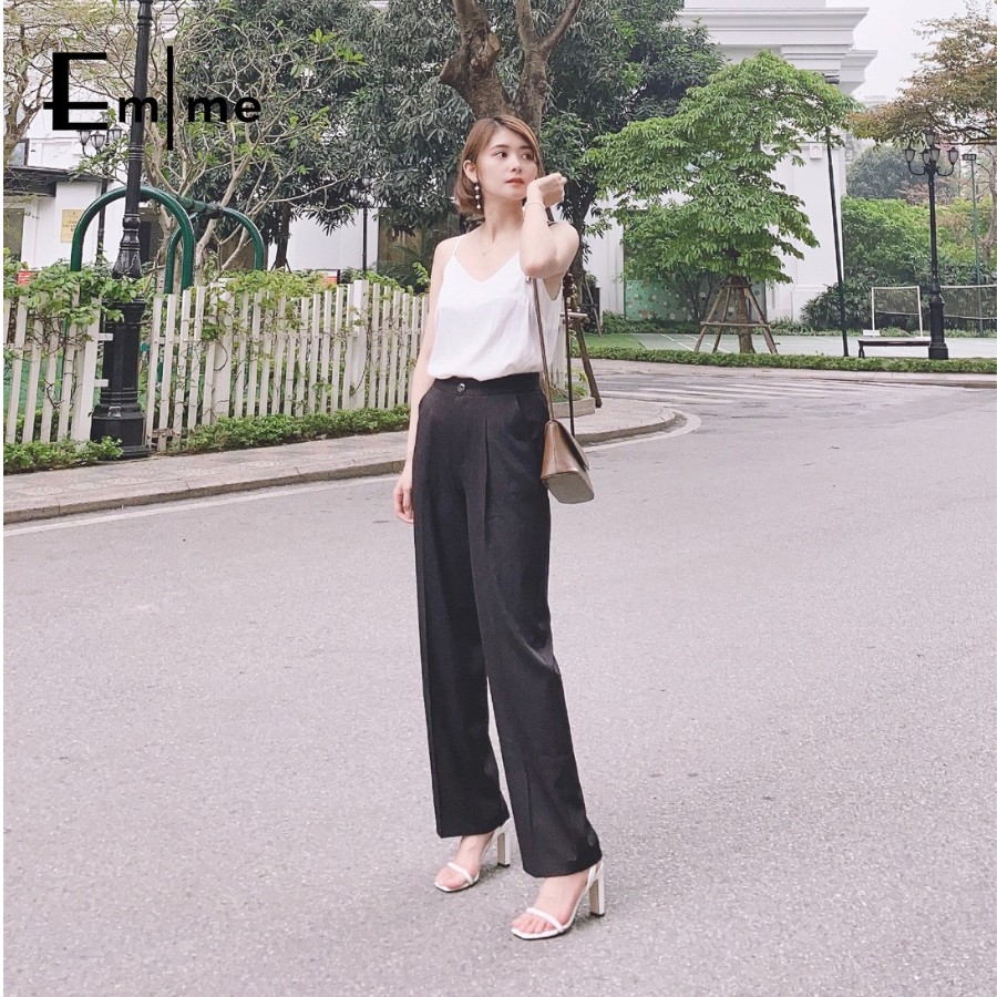 Áo hai dây sexy vải lụa mát mịn không nhăn - Áo 2 dây basic vintage cao cấp - Áo thiết kế Emme