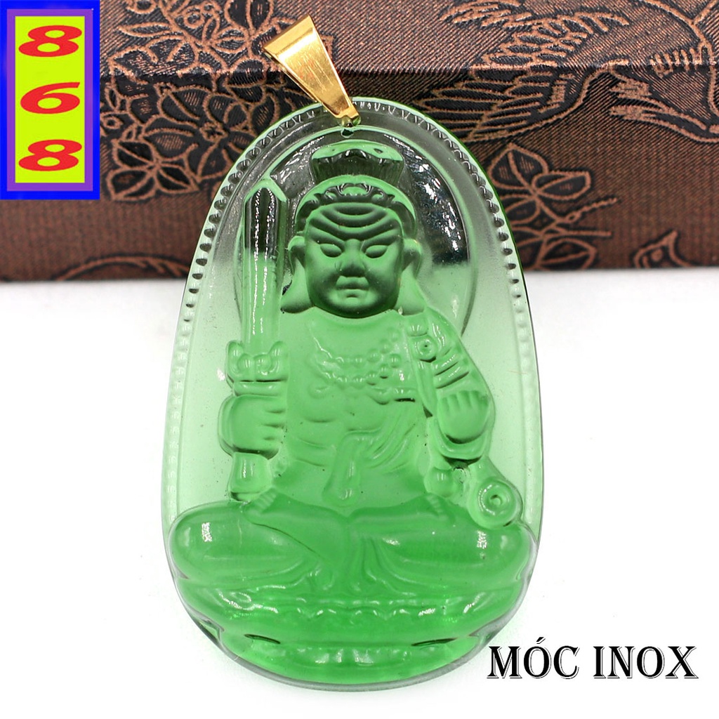 Mặt dây chuyền phật Bất Động Minh Vương pha lê 3.6cm - Phật bản mệnh tuổi Dậu - Mặt size nhỏ - Tặng kèm móc inox