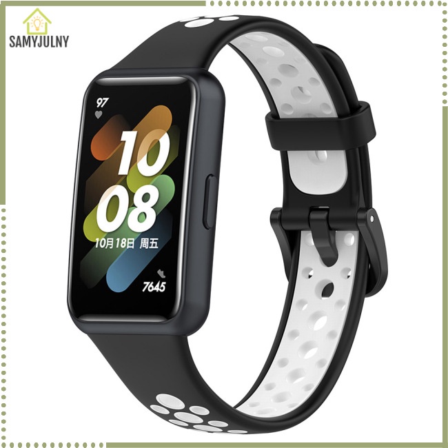 Dây Đeo Thay Thế Hai Màu Sắc Tương Phản Thoáng Khí Cho Đồng Hồ Huawei Band 7