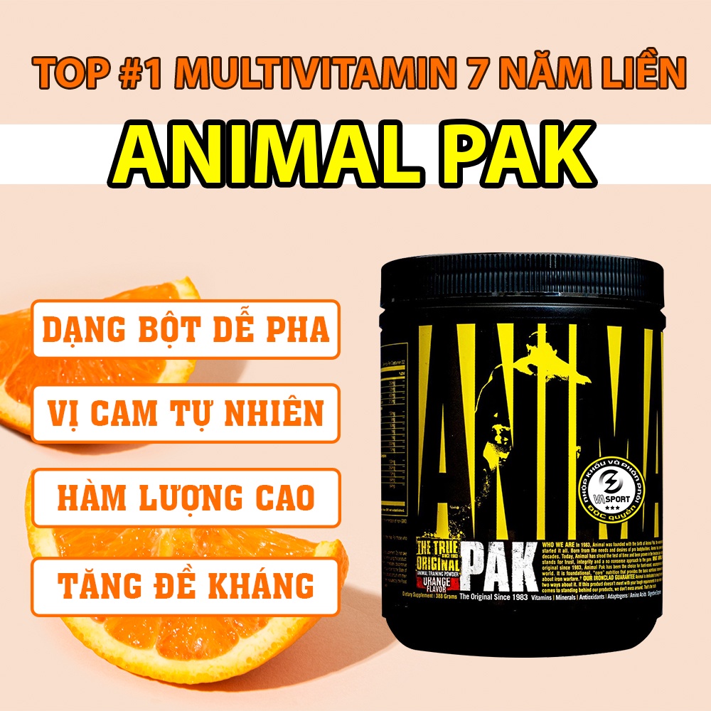 Animal Pak Multivitamin 5 trong 1, 44 servings