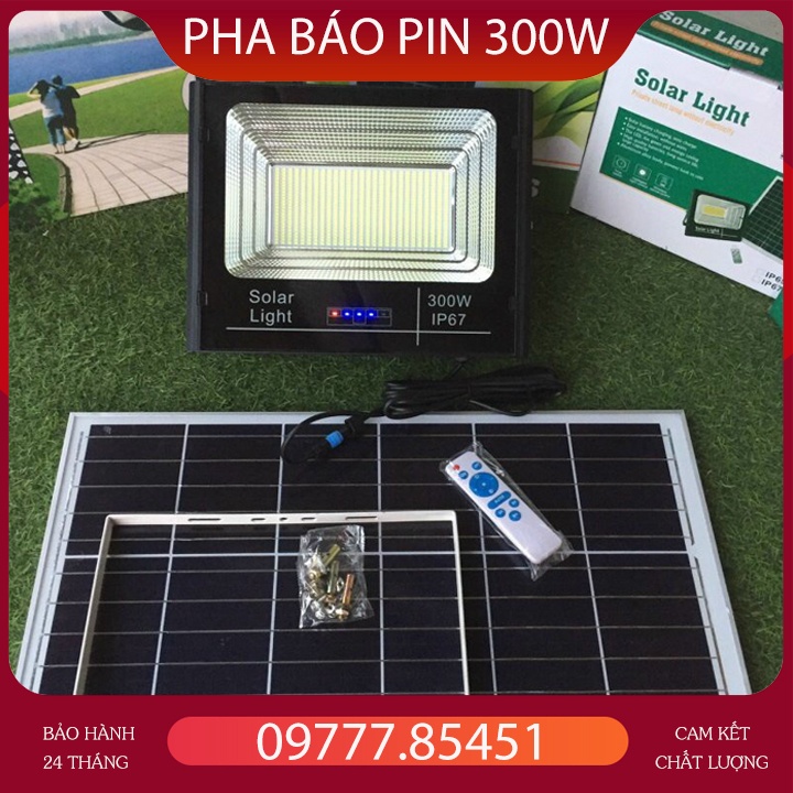 Đèn Năng Lượng Mặt Trời 300W Mẫu Báo Pin Mới