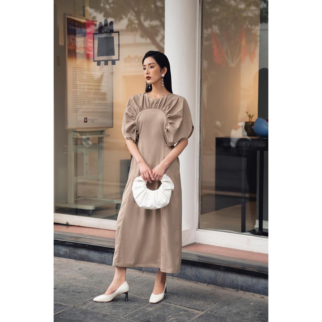 Baciami- Đầm Suông Đô Xếp Ly Cao Cấp