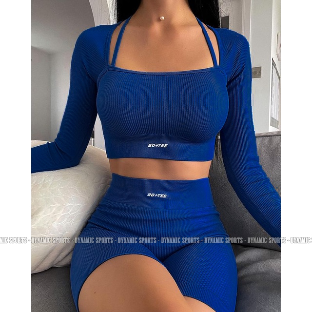 Áo dài tay và Quần dài/Short Trinity - Set bộ thể thao tập Gym, Yoga, Aerobic nữ dệt gân co giãn mềm mịn