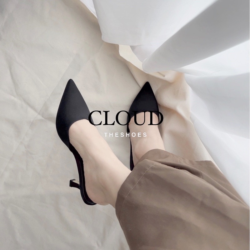 Giày cao gót mũi nhọn satin – Cloud The Shoes