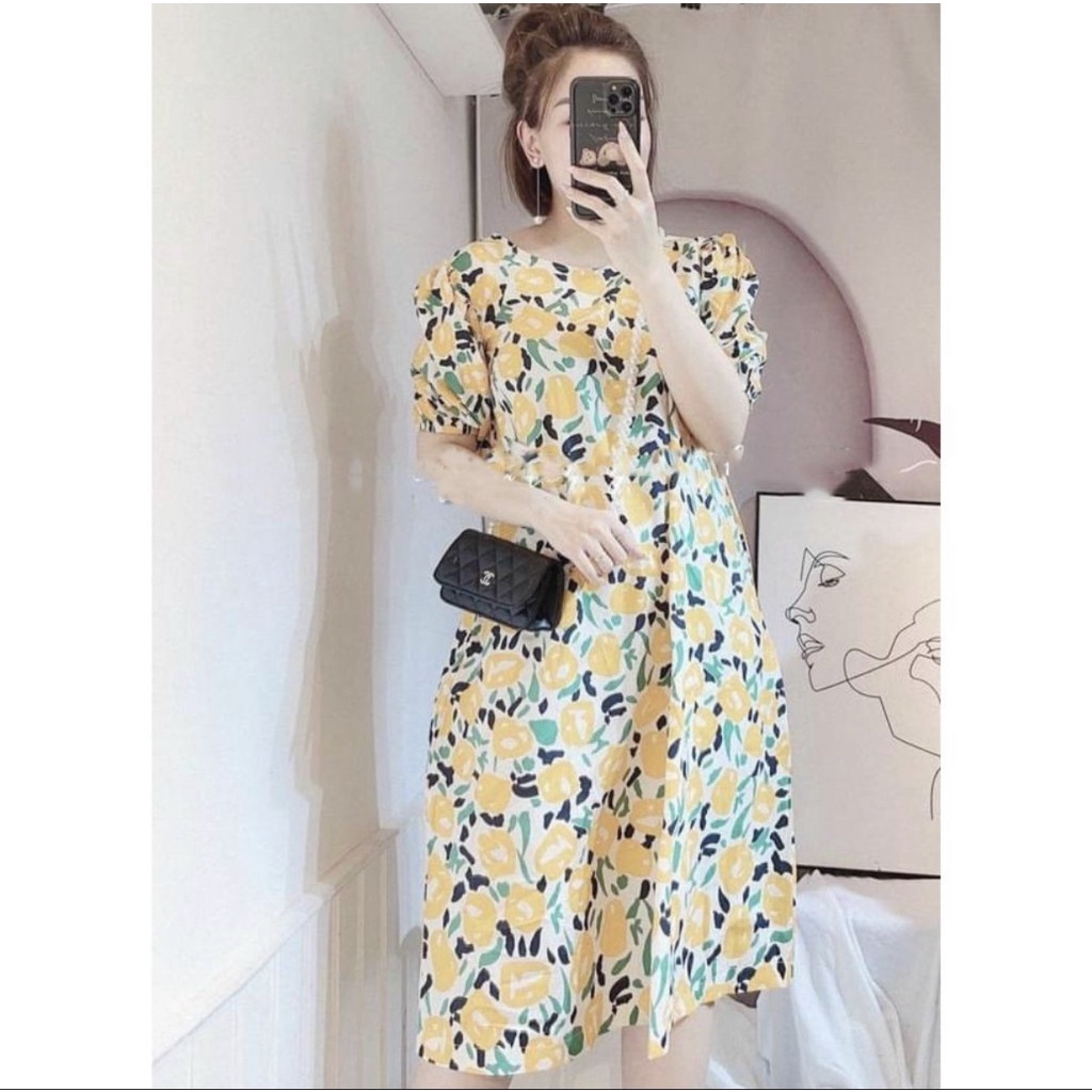 Váy Bầu Mùa Hè Hoa nhí Dáng Suông. Đầm Bầu Thiết Kế Công Sở Đi Làm Đi Chơi Dễ Thương A029 Lin Store66