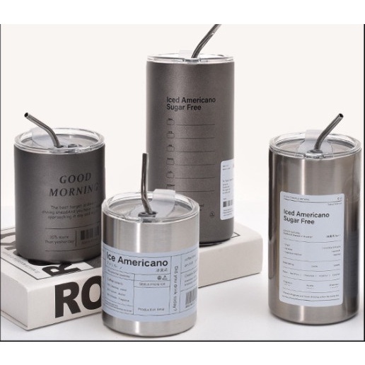 Bình giữ nhiệt inox, ly giữ nhiệt, cốc giữ nhiệt cute có ống hút 600ml - Happy Life 4U