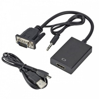 Cable chuyển vga ra hdmi + audio box