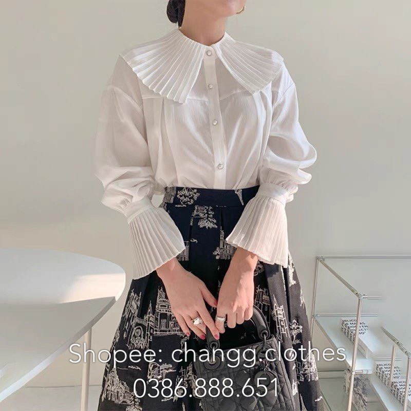 Sơ Mi Nữ Cổ Dập Ly Dáng Tiểu Thư Sang Chảnh