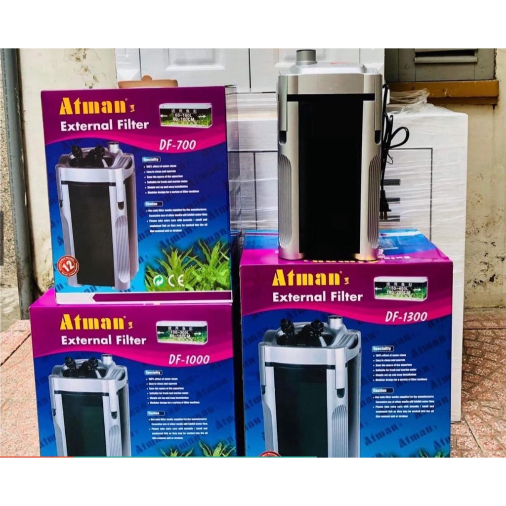 LỌC THÙNG  ATMAN DF 500, DF 700, DF 1000, DF 1300 CHO BỂ CÁ CẢNH THỦY SINH KÈM SẴN VẬT LIỆU LỌC.