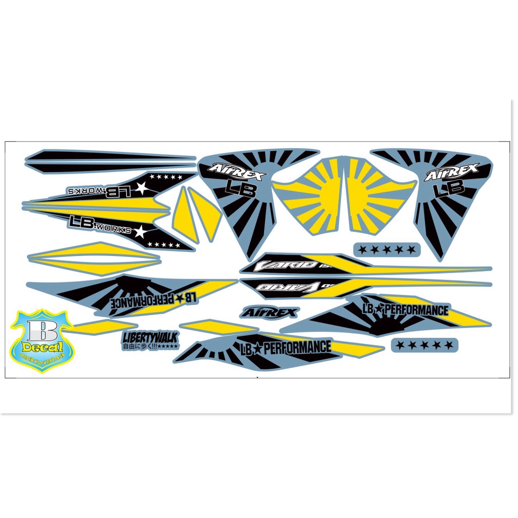 ( Quí khách vui lòng mang ra tiệm cho thợ dán ) Tem vario 150 mặt trời xám xi măng