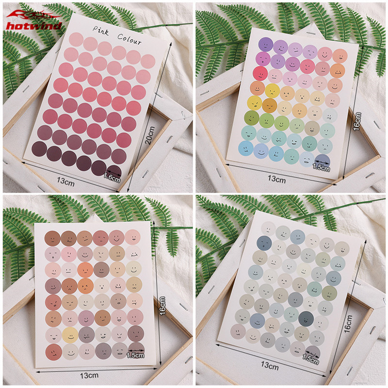 HW Set 48 Miếng Dán Hình Mặt Cười Trang Trí Sổ Lưu Niệm