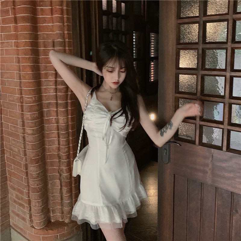 Đầm dáng xòe hai dây mini Emilyshop ulzzang
