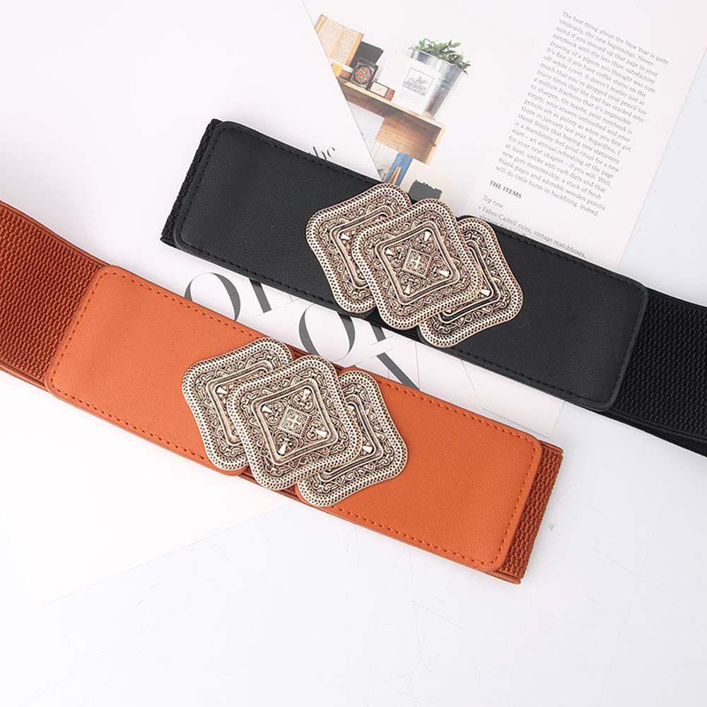 BACK2LIFE Thắt Lưng Da PU Khóa Kim Loại Phong Cách Retro Thanh Lịch Cho Nữ