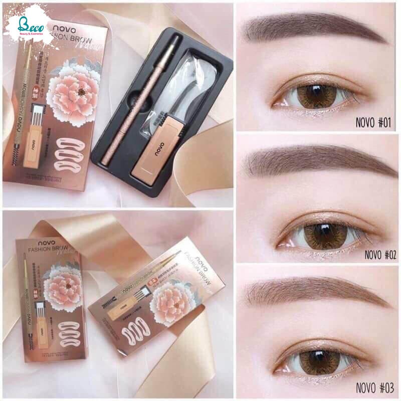 Set Chì Mày Novo Fashion Brow 3 Kiểu Hàn Quốc