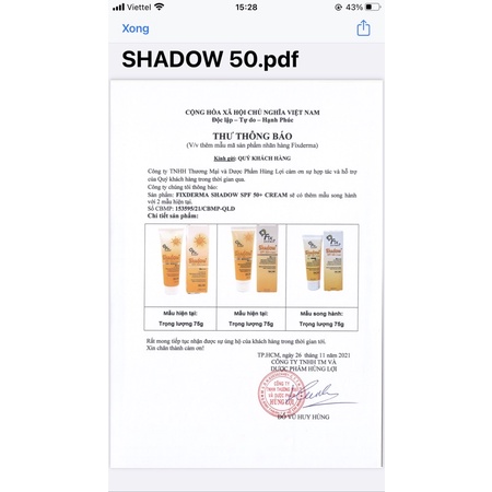 Chống Nắng Da Mặt Và Toàn Thân Fixderma Shadow SPF 50+ Cream 75ml