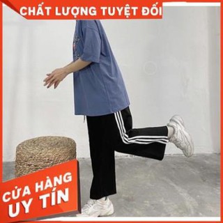 Quần thể thao ba sọc ống rộng hot trend