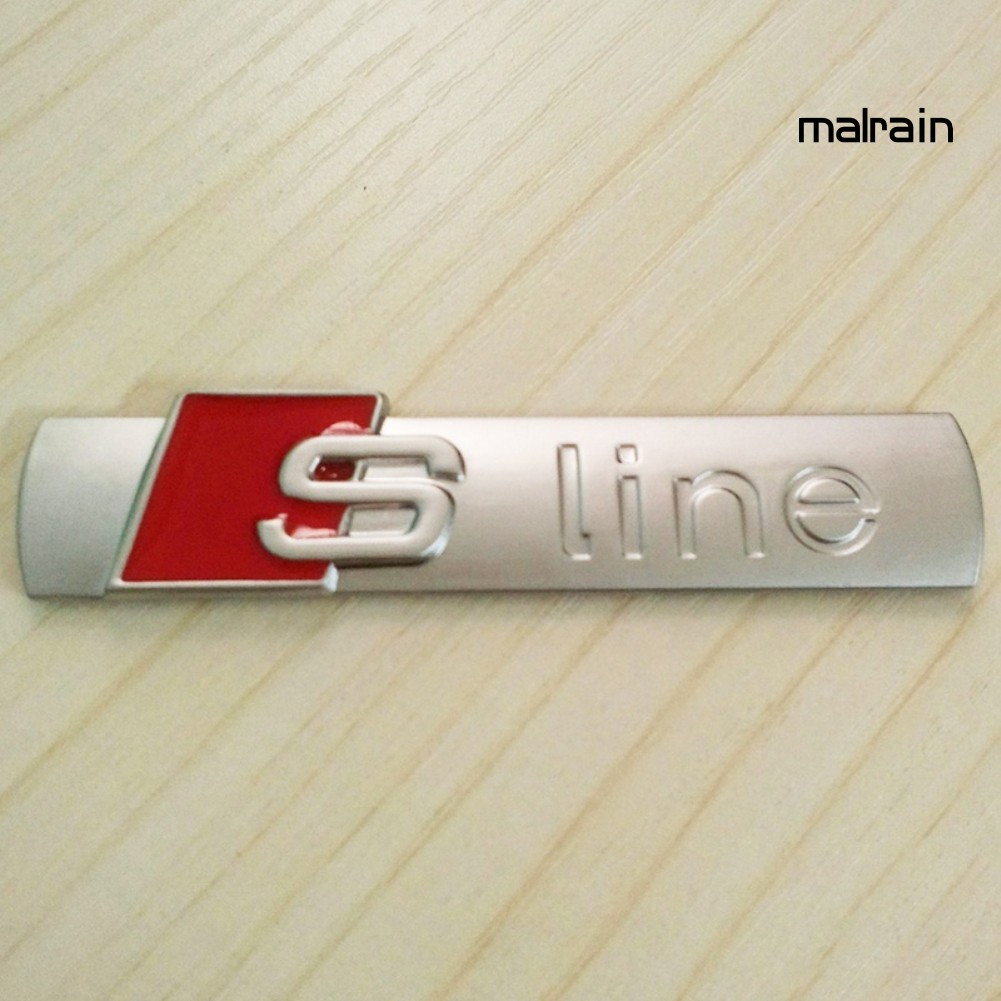 【VIP】3D Metal Emblem Badge Car Sticker for Audi Sline Logo Auto Decal Accessories