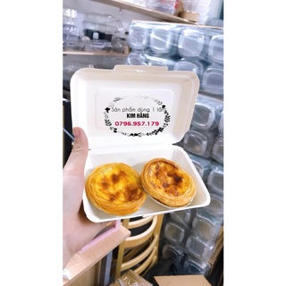Set 100 hộp giấy nhỏ đựng xôi , đựng 2 bánh tart trứng, ......