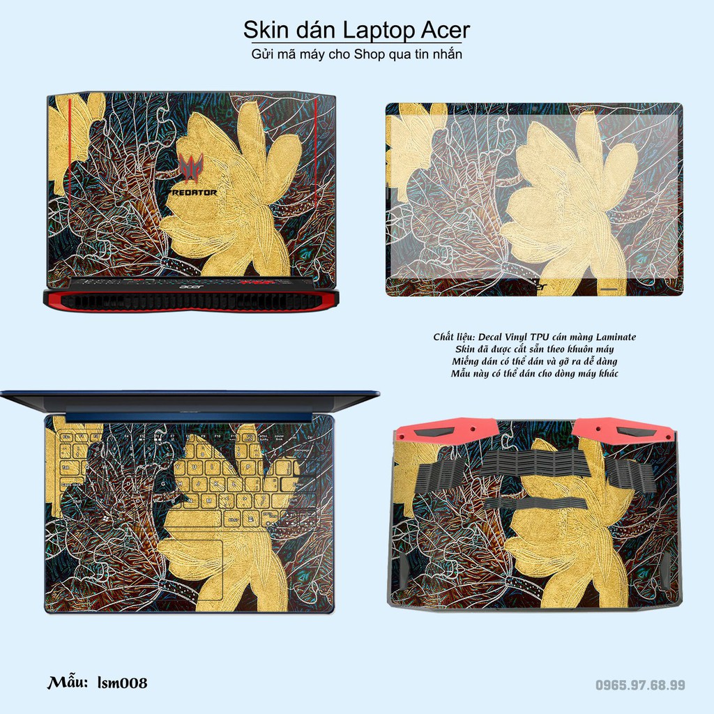 Skin dán Laptop Acer in hình Bông Sen Trong Giếng Ngọc - lsm008 (inbox mã máy cho Shop)