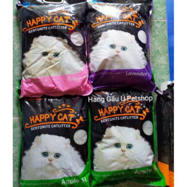 Cát vệ sinh cho mèo Happy Cat bao 5L siêu vón, siêu khử mùi.